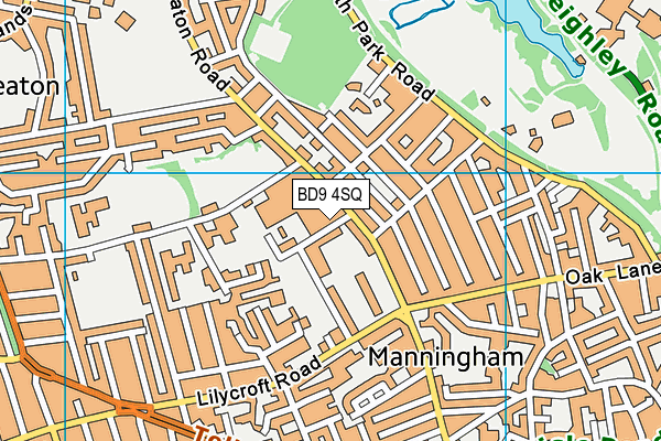 BD9 4SQ map - OS VectorMap District (Ordnance Survey) BD9 4SQ map - OS VectorMap District (Ordnance Survey)