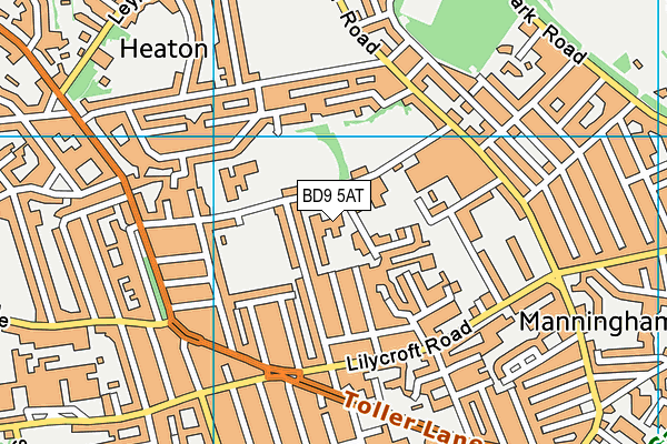 BD9 5AT map - OS VectorMap District (Ordnance Survey) BD9 5AT map - OS VectorMap District (Ordnance Survey)