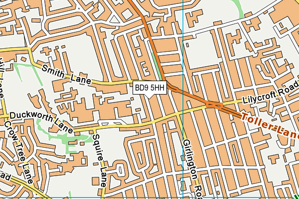 BD9 5HH map - OS VectorMap District (Ordnance Survey) BD9 5HH map - OS VectorMap District (Ordnance Survey)