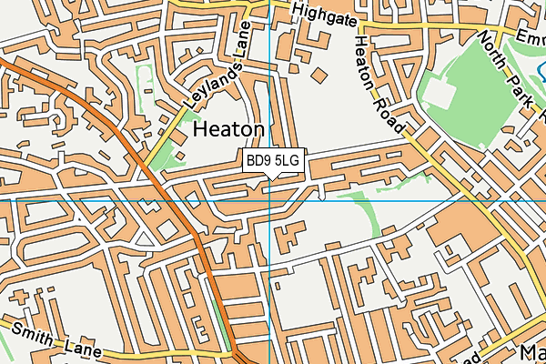 BD9 5LG map - OS VectorMap District (Ordnance Survey) BD9 5LG map - OS VectorMap District (Ordnance Survey)