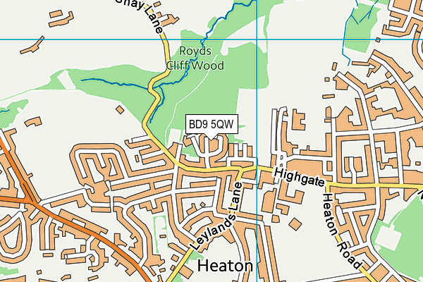 BD9 5QW map - OS VectorMap District (Ordnance Survey) BD9 5QW map - OS VectorMap District (Ordnance Survey)