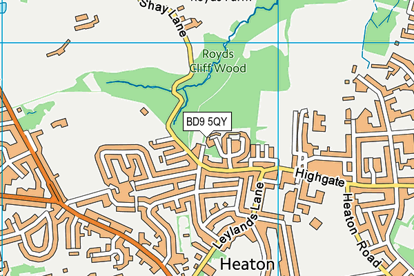 BD9 5QY map - OS VectorMap District (Ordnance Survey) BD9 5QY map - OS VectorMap District (Ordnance Survey)