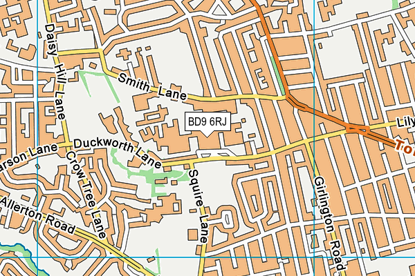 BD9 6RJ map - OS VectorMap District (Ordnance Survey) BD9 6RJ map - OS VectorMap District (Ordnance Survey)