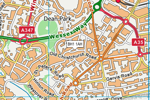 BH1 1AH map - OS VectorMap District (Ordnance Survey) BH1 1AH map - OS VectorMap District (Ordnance Survey)