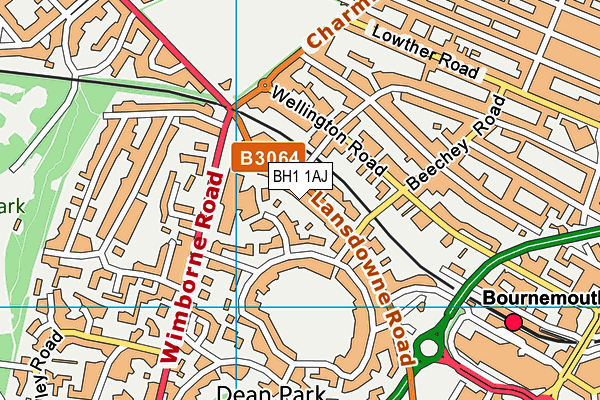 BH1 1AJ map - OS VectorMap District (Ordnance Survey) BH1 1AJ map - OS VectorMap District (Ordnance Survey)