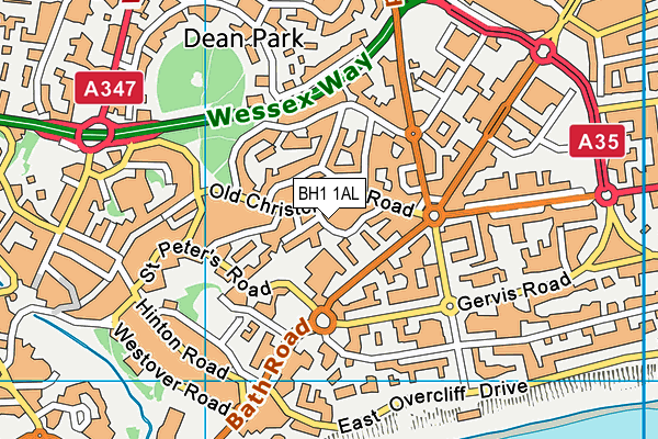 BH1 1AL map - OS VectorMap District (Ordnance Survey)