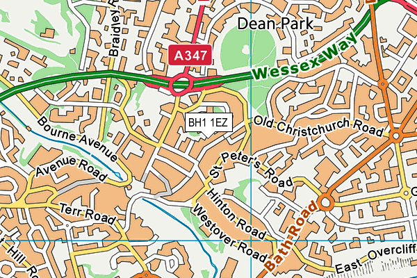 BH1 1EZ map - OS VectorMap District (Ordnance Survey) BH1 1EZ map - OS VectorMap District (Ordnance Survey)