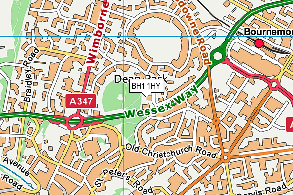 BH1 1HY map - OS VectorMap District (Ordnance Survey)