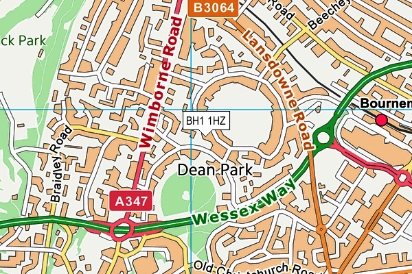 BH1 1HZ map - OS VectorMap District (Ordnance Survey) BH1 1HZ map - OS VectorMap District (Ordnance Survey)