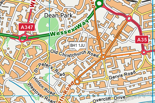 BH1 1JU map - OS VectorMap District (Ordnance Survey)