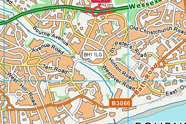 BH1 1LG map - OS VectorMap District (Ordnance Survey) BH1 1LG map - OS VectorMap District (Ordnance Survey)