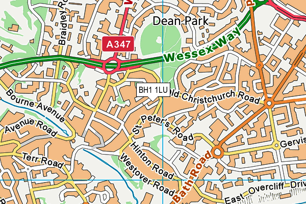 BH1 1LU map - OS VectorMap District (Ordnance Survey) BH1 1LU map - OS VectorMap District (Ordnance Survey)