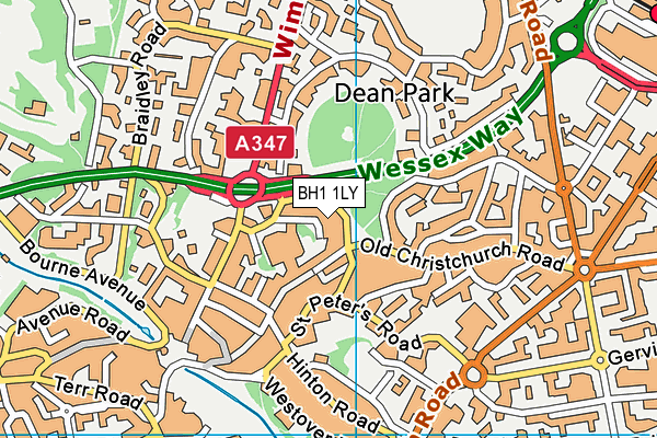 BH1 1LY map - OS VectorMap District (Ordnance Survey) BH1 1LY map - OS VectorMap District (Ordnance Survey)