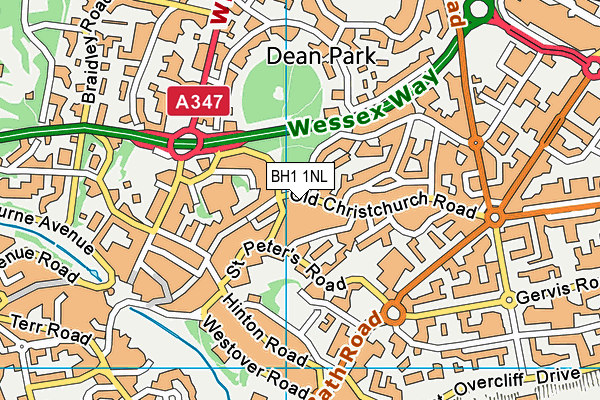 BH1 1NL map - OS VectorMap District (Ordnance Survey)