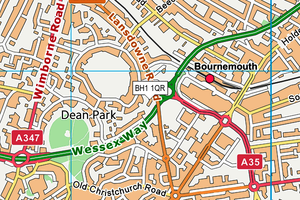 BH1 1QR map - OS VectorMap District (Ordnance Survey) BH1 1QR map - OS VectorMap District (Ordnance Survey)