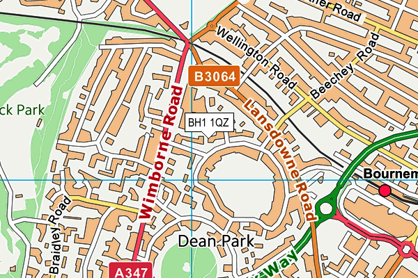 BH1 1QZ map - OS VectorMap District (Ordnance Survey) BH1 1QZ map - OS VectorMap District (Ordnance Survey)