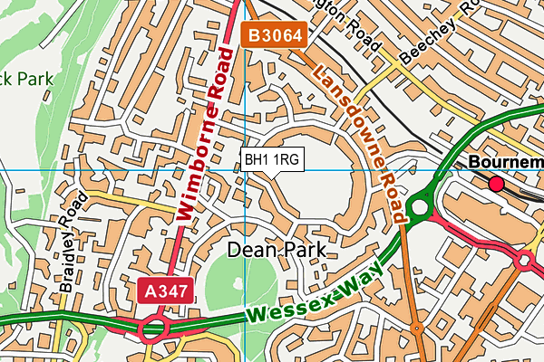 BH1 1RG map - OS VectorMap District (Ordnance Survey)