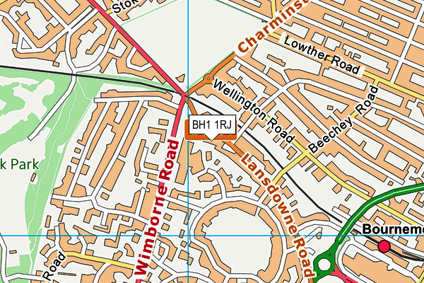 BH1 1RJ map - OS VectorMap District (Ordnance Survey) BH1 1RJ map - OS VectorMap District (Ordnance Survey)