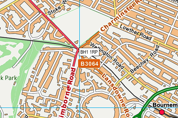 BH1 1RP map - OS VectorMap District (Ordnance Survey)