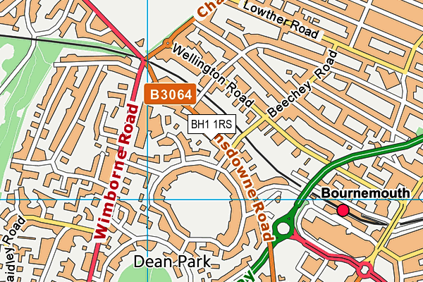 BH1 1RS map - OS VectorMap District (Ordnance Survey) BH1 1RS map - OS VectorMap District (Ordnance Survey)