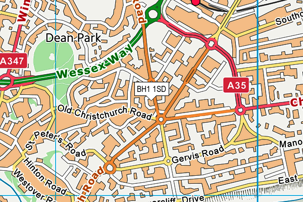 BH1 1SD map - OS VectorMap District (Ordnance Survey) BH1 1SD map - OS VectorMap District (Ordnance Survey)