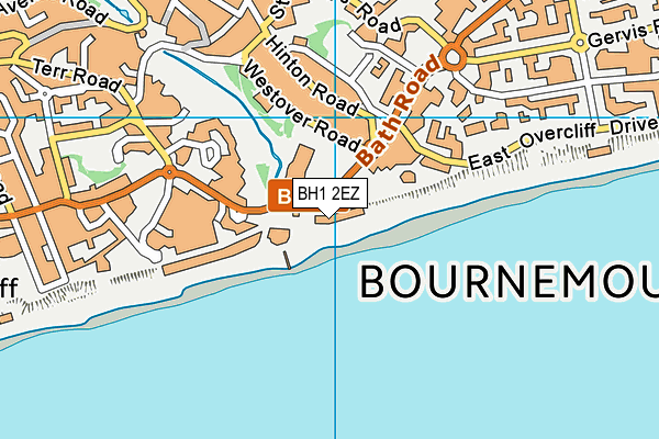 BH1 2EZ map - OS VectorMap District (Ordnance Survey)