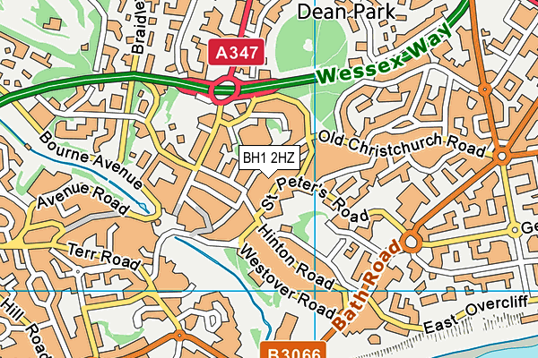BH1 2HZ map - OS VectorMap District (Ordnance Survey) BH1 2HZ map - OS VectorMap District (Ordnance Survey)