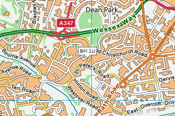 BH1 2JJ map - OS VectorMap District (Ordnance Survey) BH1 2JJ map - OS VectorMap District (Ordnance Survey)