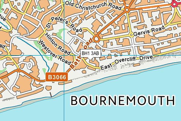 BH1 3AB map - OS VectorMap District (Ordnance Survey) BH1 3AB map - OS VectorMap District (Ordnance Survey)