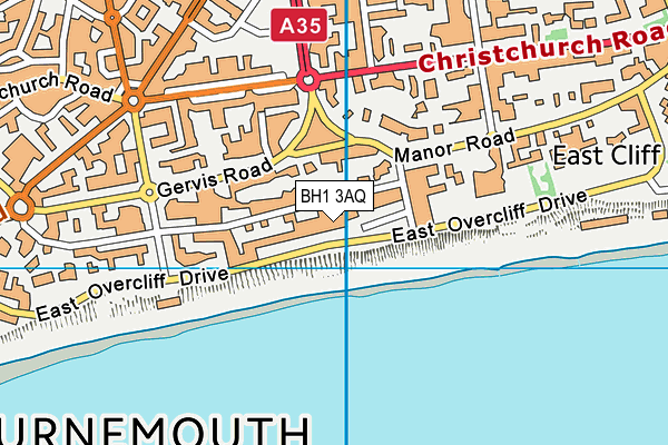 BH1 3AQ map - OS VectorMap District (Ordnance Survey)