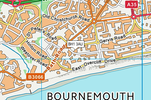 BH1 3AU map - OS VectorMap District (Ordnance Survey)