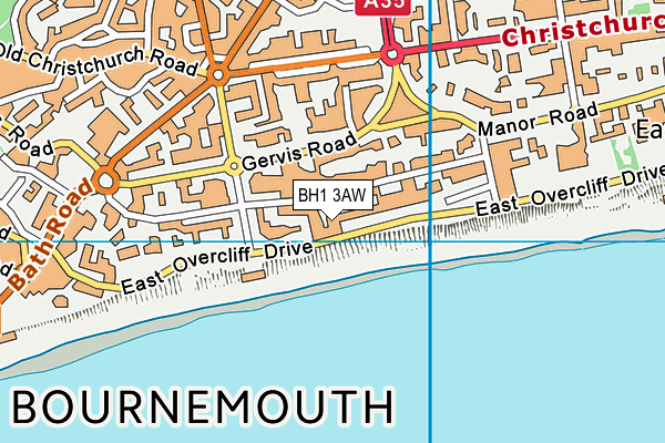 BH1 3AW map - OS VectorMap District (Ordnance Survey) BH1 3AW map - OS VectorMap District (Ordnance Survey)