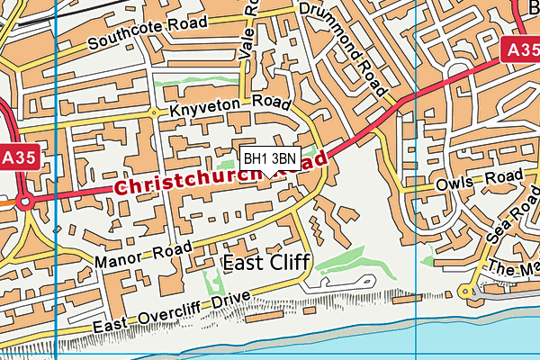 BH1 3BN map - OS VectorMap District (Ordnance Survey) BH1 3BN map - OS VectorMap District (Ordnance Survey)