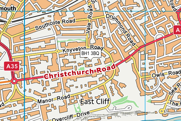 BH1 3BQ map - OS VectorMap District (Ordnance Survey) BH1 3BQ map - OS VectorMap District (Ordnance Survey)