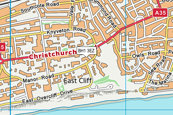 BH1 3EZ map - OS VectorMap District (Ordnance Survey) BH1 3EZ map - OS VectorMap District (Ordnance Survey)