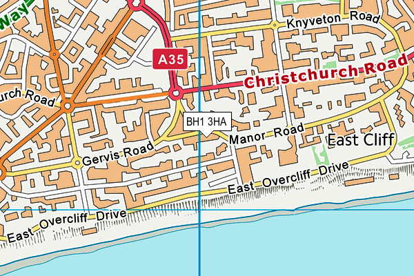 BH1 3HA map - OS VectorMap District (Ordnance Survey) BH1 3HA map - OS VectorMap District (Ordnance Survey)