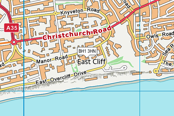 BH1 3HN map - OS VectorMap District (Ordnance Survey) BH1 3HN map - OS VectorMap District (Ordnance Survey)