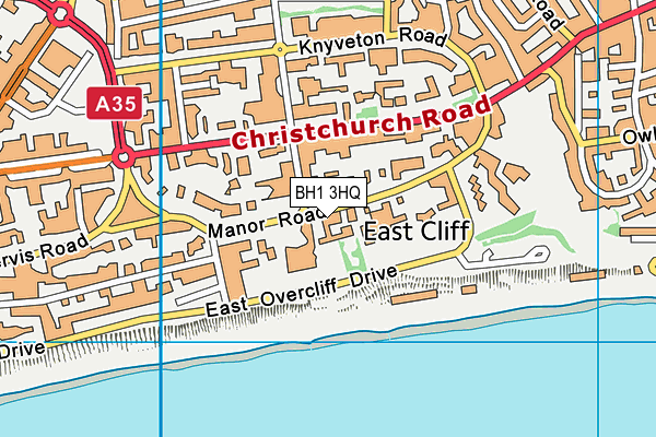 BH1 3HQ map - OS VectorMap District (Ordnance Survey) BH1 3HQ map - OS VectorMap District (Ordnance Survey)