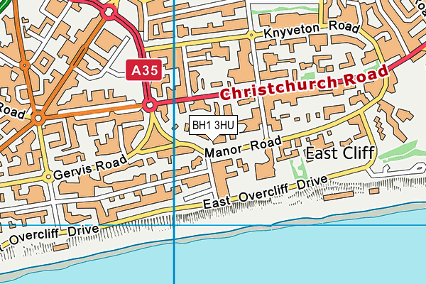 BH1 3HU map - OS VectorMap District (Ordnance Survey)