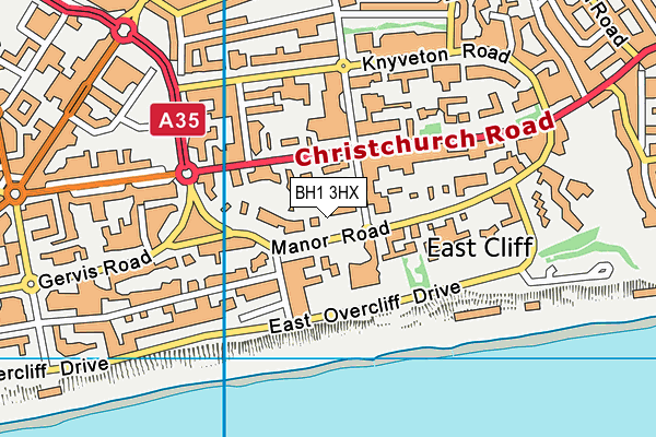 BH1 3HX map - OS VectorMap District (Ordnance Survey) BH1 3HX map - OS VectorMap District (Ordnance Survey)
