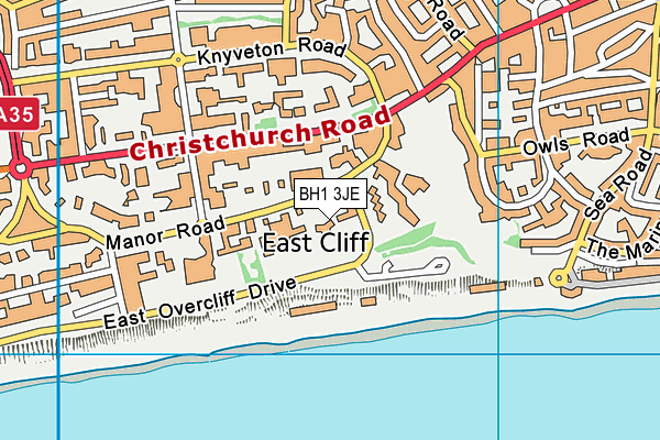 BH1 3JE map - OS VectorMap District (Ordnance Survey)