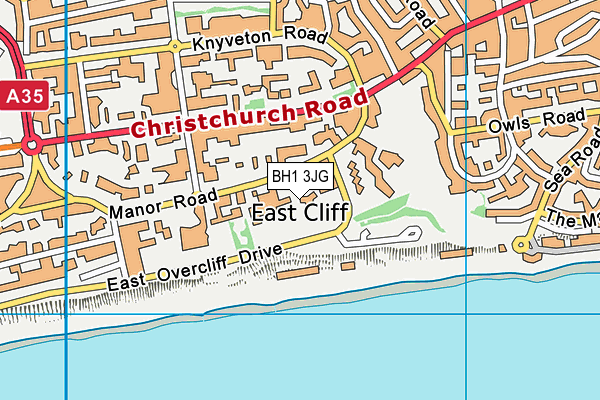 BH1 3JG map - OS VectorMap District (Ordnance Survey)