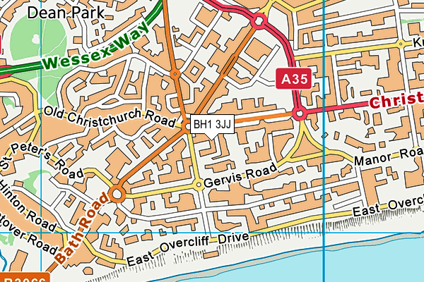 BH1 3JJ map - OS VectorMap District (Ordnance Survey)
