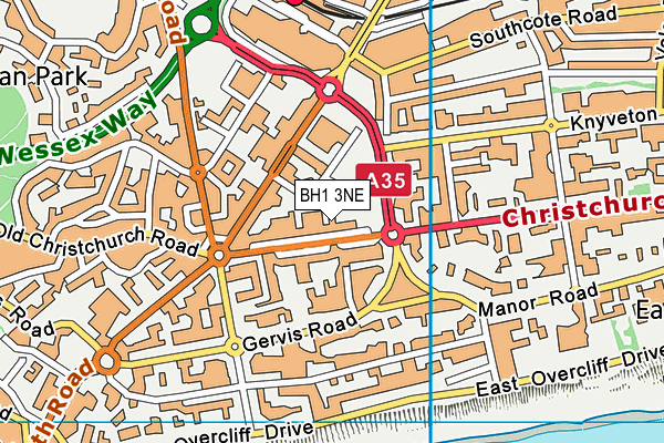BH1 3NE map - OS VectorMap District (Ordnance Survey) BH1 3NE map - OS VectorMap District (Ordnance Survey)