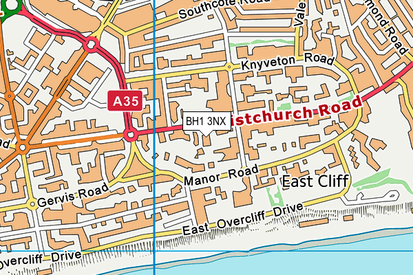BH1 3NX map - OS VectorMap District (Ordnance Survey) BH1 3NX map - OS VectorMap District (Ordnance Survey)