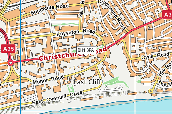 BH1 3PA map - OS VectorMap District (Ordnance Survey)