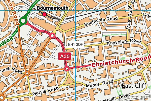 BH1 3QF map - OS VectorMap District (Ordnance Survey) BH1 3QF map - OS VectorMap District (Ordnance Survey)