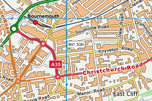 BH1 3QN map - OS VectorMap District (Ordnance Survey) BH1 3QN map - OS VectorMap District (Ordnance Survey)