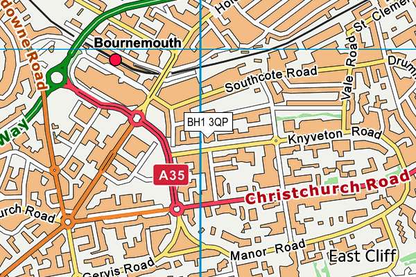 BH1 3QP map - OS VectorMap District (Ordnance Survey) BH1 3QP map - OS VectorMap District (Ordnance Survey)