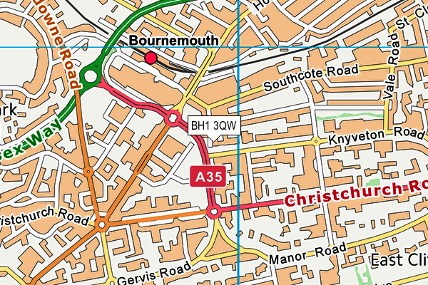 BH1 3QW map - OS VectorMap District (Ordnance Survey) BH1 3QW map - OS VectorMap District (Ordnance Survey)